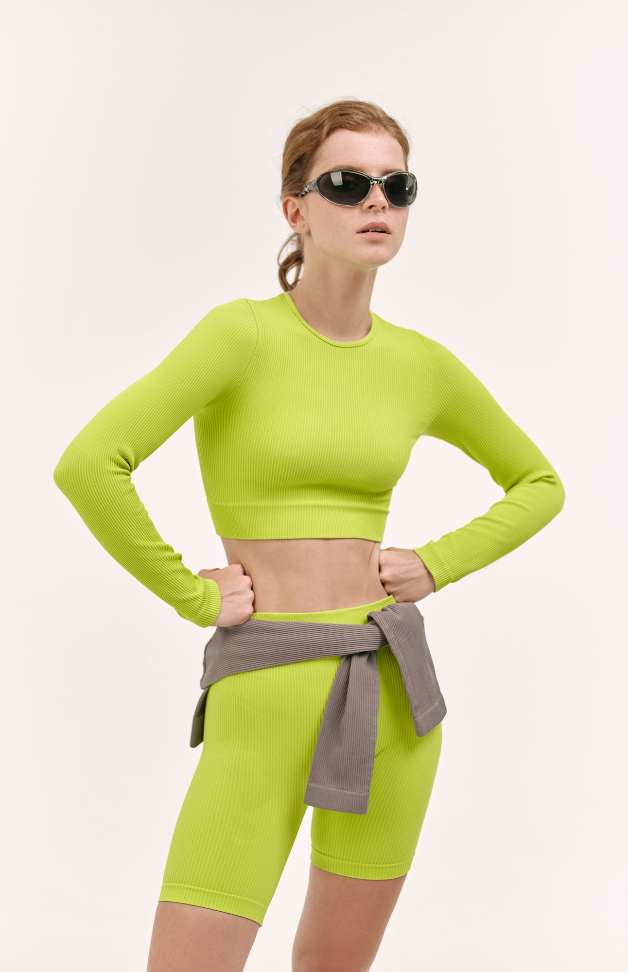 Cropped longsleeve top power rib